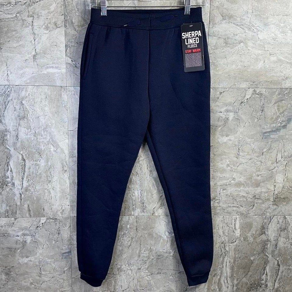 Navy‎ blue Sherpa lined sweatpants kids 14-16 cougar Sport NWT #loungewear